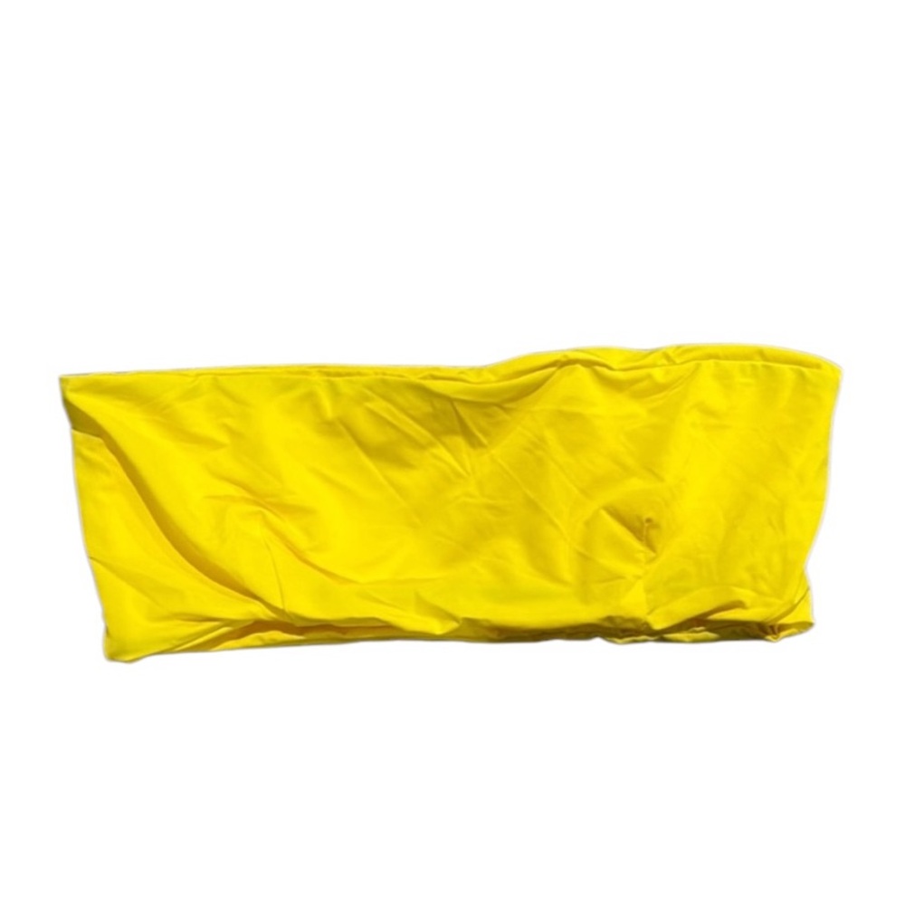 Four Three Seven Yellow Strapless Bikini Top